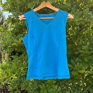 Danskin Bright Blue Sleeveless V-Neck Tank Top